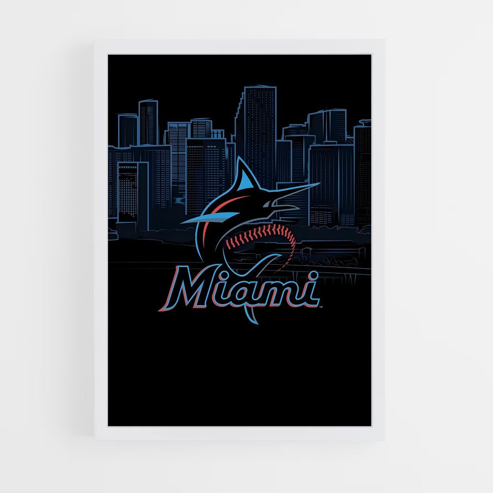 Poster Shark Attack Miami – affiche Baseball (vue 3)